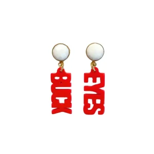 Ohio State Mini Red BUCK EYES Earrings-Brianna Cannon Fashion