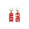 Ohio State Mini Red Glitter BUCK EYES Earrings-Brianna Cannon New