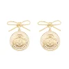 Ohio State Pearl Bow Medallion Earrings-Brianna Cannon Best