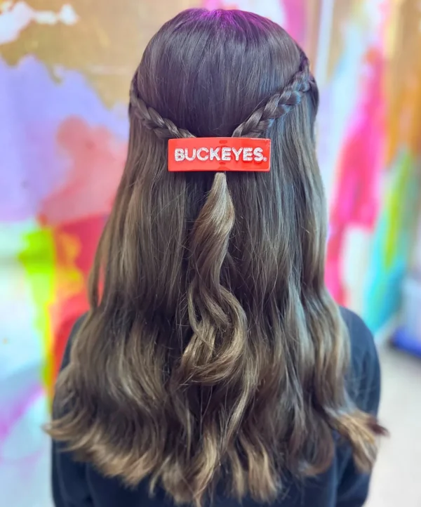 Ohio State Scarlet BUCKEYES Rectangle Barrette Clip-Brianna Cannon New