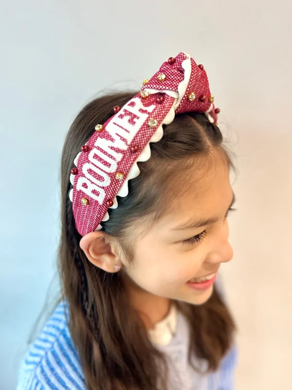 Oklahoma Child Size BOOMER SOONER Cross Stitch Headband-Brianna Cannon Clearance