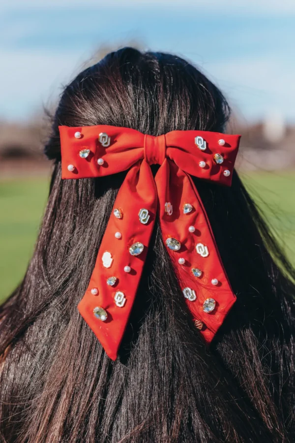 Oklahoma Crimson Bow Barrette-Brianna Cannon New