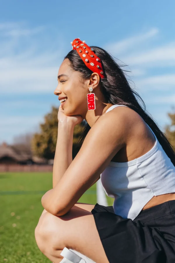 Oklahoma Crimson Logo Headband-Brianna Cannon Hot