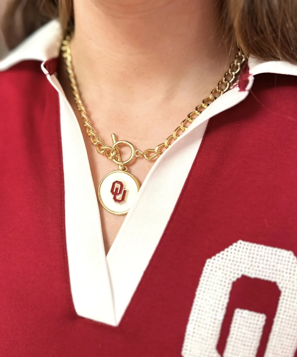oklahoma_logo_necklace_1.webp Oklahoma Logo Necklace-Brianna Cannon Discount