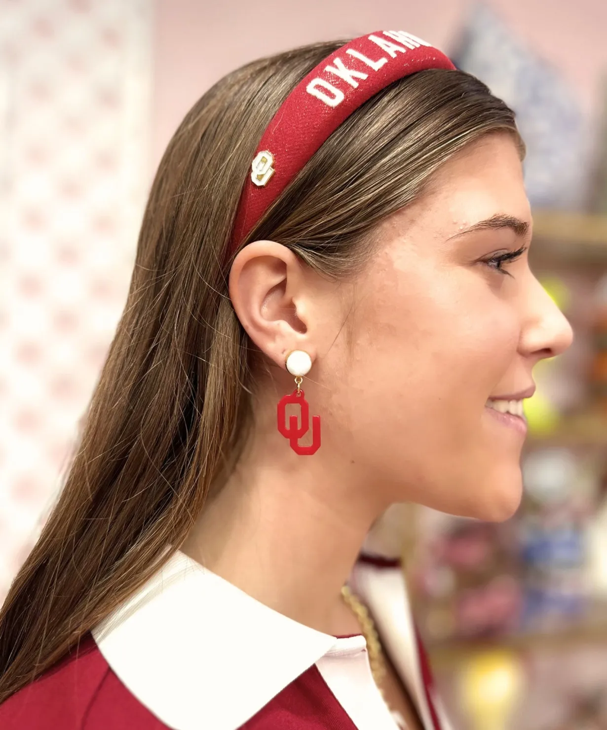 oklahoma_mini_crimson_ear_1.webp Oklahoma Mini Crimson Earrings-Brianna Cannon New