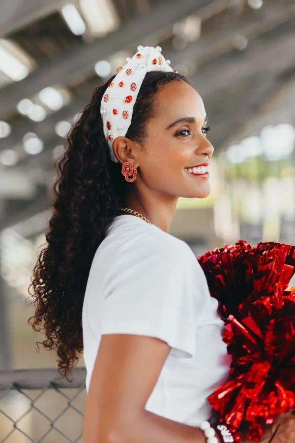 Oklahoma Pavé Logo Studs-Brianna Cannon Sale