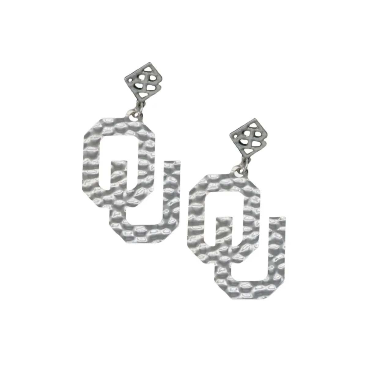 oklahoma_silver_logo_earr_0.webp Oklahoma Silver Logo Earring with BC Logo-Brianna Cannon Hot
