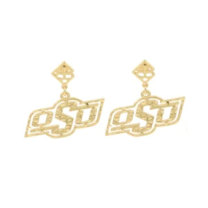 Oklahoma State Gold Logo Earring with BC Logo-Brianna Cannon Hot