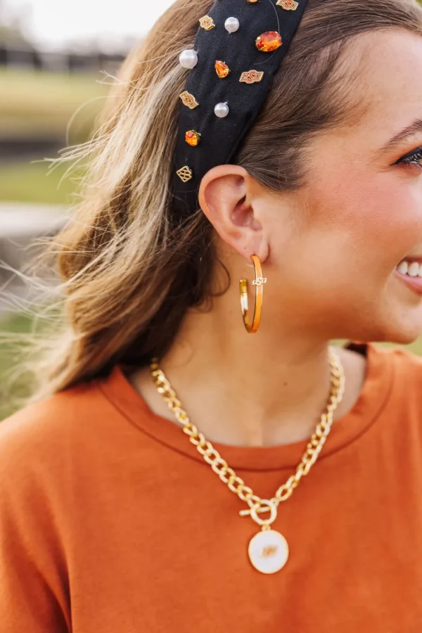 Oklahoma State Logo Hoop Earrings-Brianna Cannon Discount