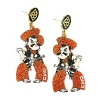 Oklahoma State Orange Glitter Pistol Pete Earrings-Brianna Cannon Discount