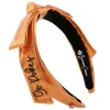 Oklahoma State Orange Thin Embroidered Ribbon Bow Headband-Brianna Cannon Hot
