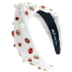 Oklahoma White Logo Headband-Brianna Cannon Clearance