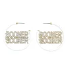 Oklahoma White Pavé Hoop Earrings-Brianna Cannon Hot