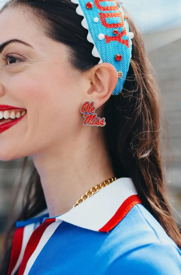 Ole Miss Pavé Logo Studs-Brianna Cannon Outlet