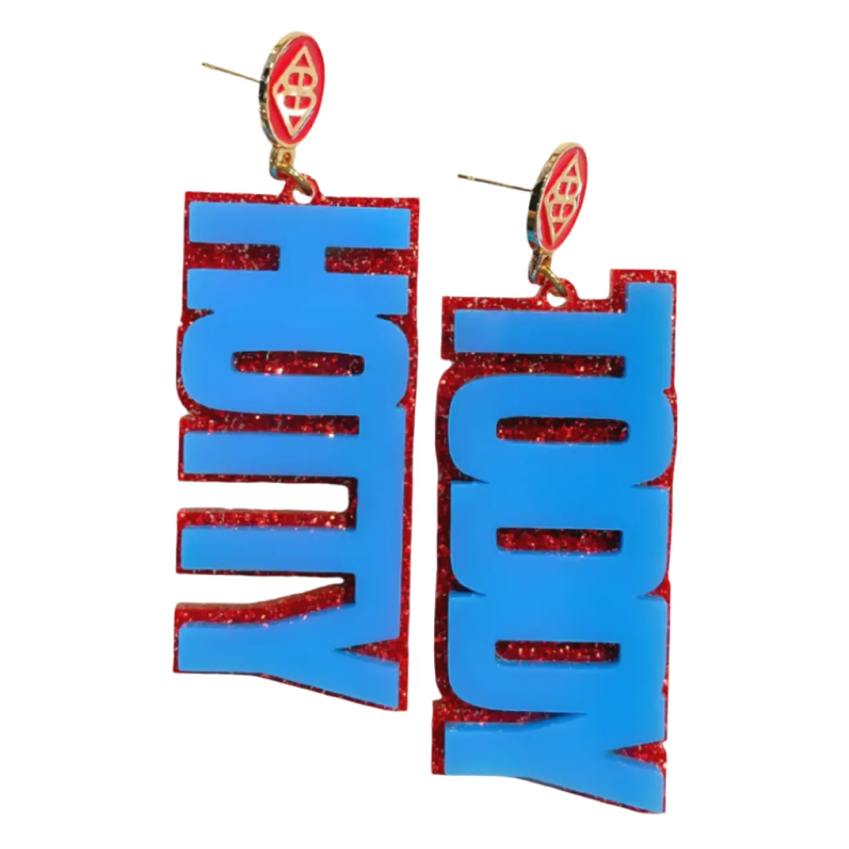 ole_miss__powder_blue_and_0.webp Ole Miss Powder Blue and Red Glitter HOTTY TODDY Earrings-Brianna Cannon Sale