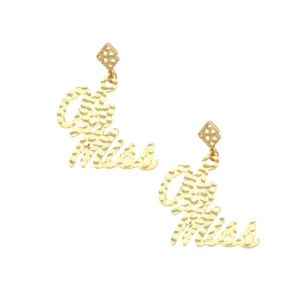 Ole Miss Gold Logo Earring with BC Logo-Brianna Cannon Hot