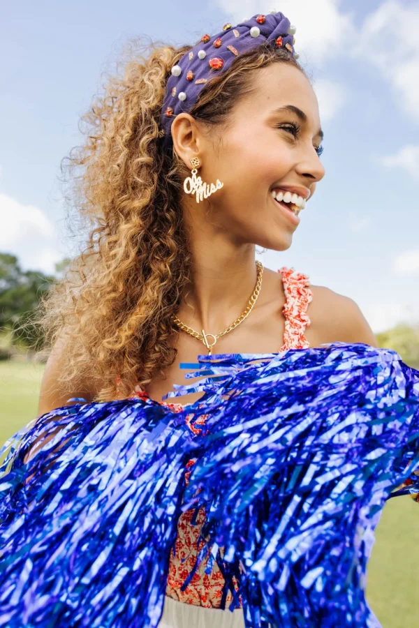 Ole Miss Gold Logo Earring with BC Logo-Brianna Cannon Hot