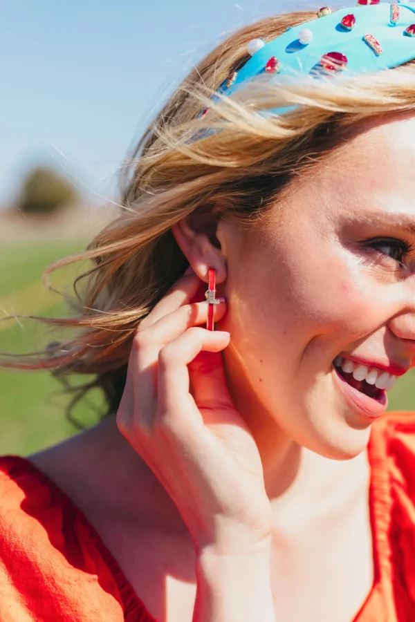 Ole Miss Logo Hoop Earrings-Brianna Cannon Clearance