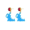 Ole Miss Mini Powder Blue Ole Miss Earrings-Brianna Cannon Outlet