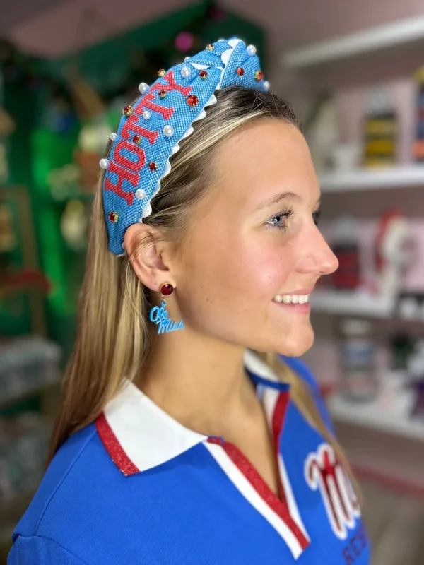 Ole Miss Mini Powder Blue Ole Miss Earrings-Brianna Cannon Outlet