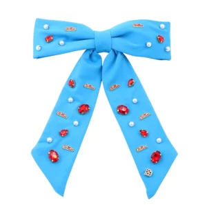 Ole Miss Powder Blue Ole Miss Bow Barrette-Brianna Cannon Best