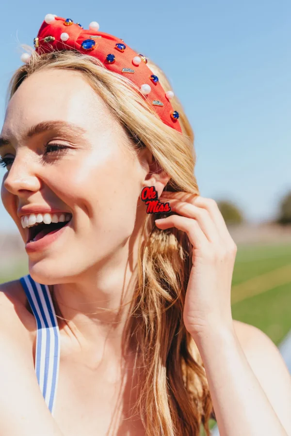 Ole Miss Red Logo Headband-Brianna Cannon Discount