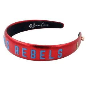 Ole Miss Red Thin Embroidered Headband-Brianna Cannon Clearance