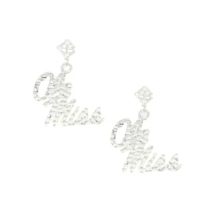 Ole Miss Silver Logo Earring with BC Logo-Brianna Cannon Online