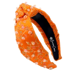 Orange Blossom Silk Headband with Beads-Brianna Cannon Outlet