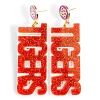 Orange Glitter and White TIGERS Earrings-Brianna Cannon New