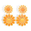 Orange May Flowers Double Drop Earrings-Brianna Cannon Fashion