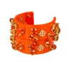Orange Resin Hoops with Orange Crystals-Brianna Cannon Fashion