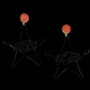 OSU Black Logo Star Earrings with Orange Druzy-Brianna Cannon Hot
