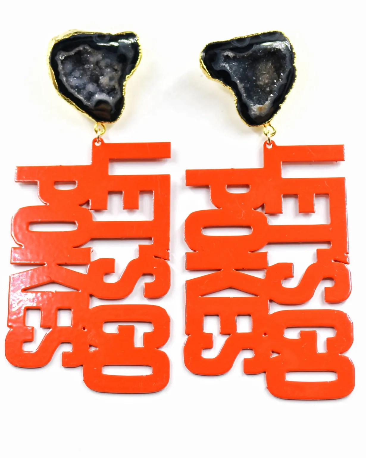 osu_orange_lets_go_pokes__0.webp OSU Orange LET'S GO POKES Earrings with Black Geode-Brianna Cannon Clearance