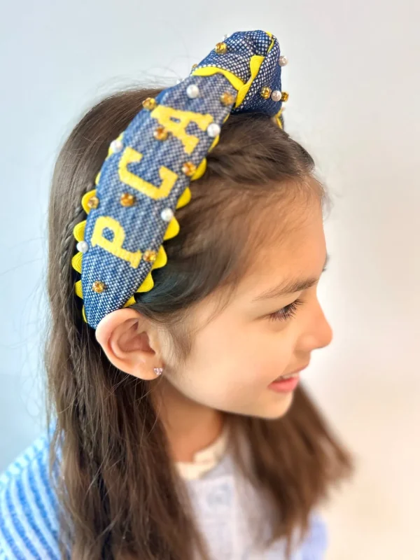 PCA Child Size Cross-stitch Headband With Crystals & Pearls-Brianna Cannon Hot