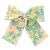 Peach & Green Floral Barrette Bow With Cabochons & Crystals-Brianna Cannon Online