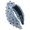 Peacock Blue Headband with Blue Marbled Beads-Brianna Cannon Outlet