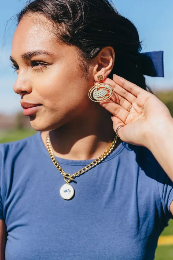 Penn State Gold Logo Earring with BC Logo-Brianna Cannon Hot