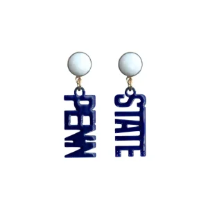Penn State Mini Navy Earrings-Brianna Cannon Fashion