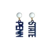 Penn State Mini Navy Glitter Earrings-Brianna Cannon Clearance
