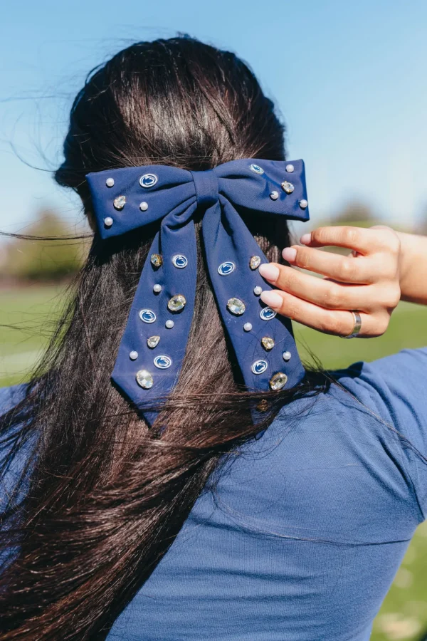 Penn State Navy Bow Barrette-Brianna Cannon Clearance