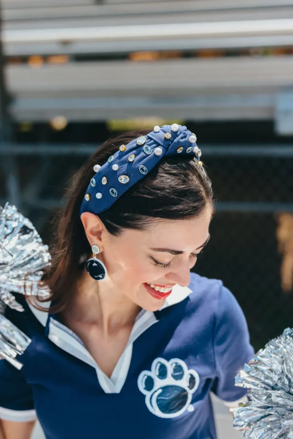 Penn State Navy Logo Headband-Brianna Cannon Fashion