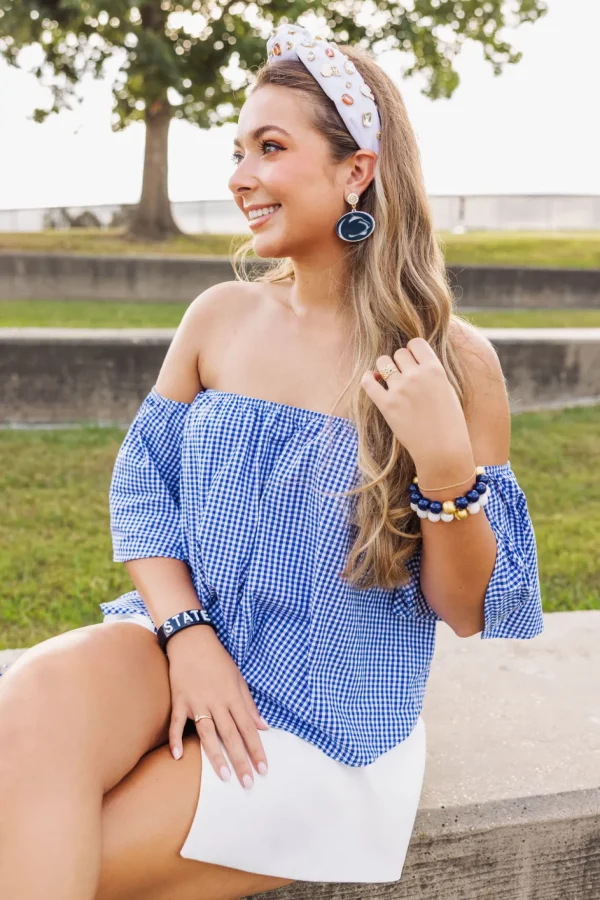 Penn State Navy Nittany Lions Logo Earrings-Brianna Cannon Online