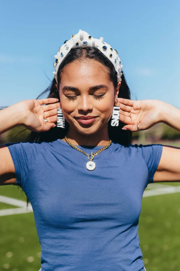 Penn State White NITTANY LIONS Earrings-Brianna Cannon Outlet