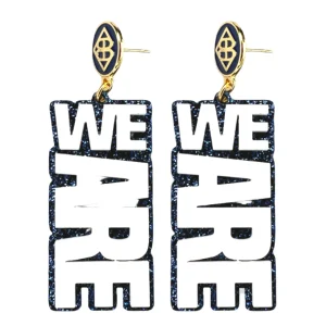 Penn State White WE ARE Earrings-Brianna Cannon Best