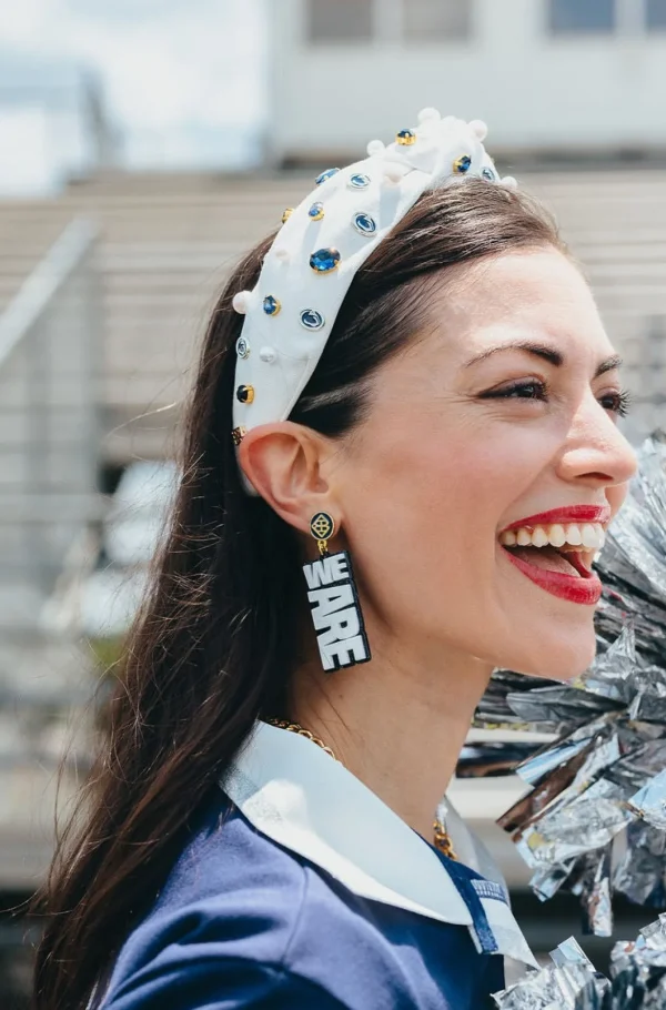 Penn State White WE ARE Earrings-Brianna Cannon Best