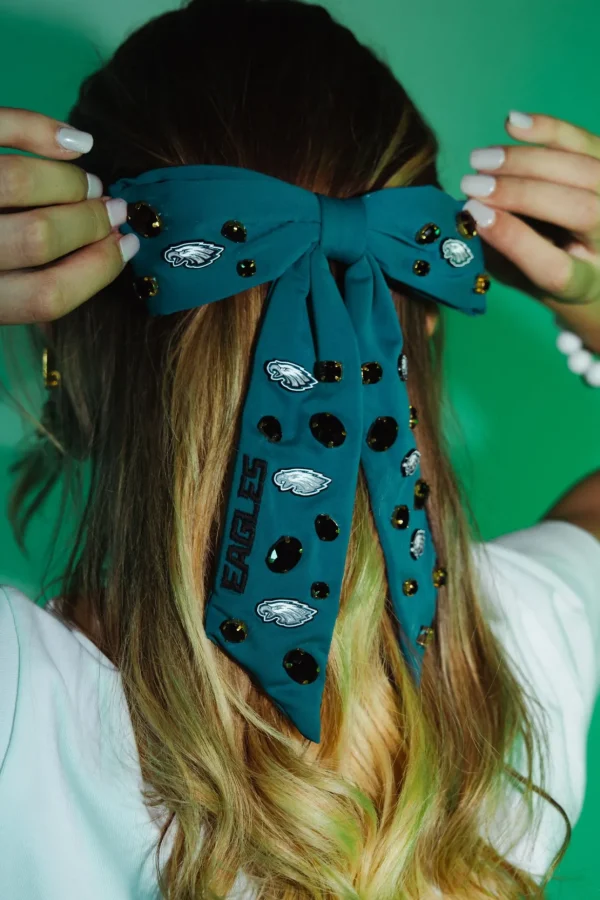 Philadelphia Eagles Bow Barrette-Brianna Cannon Outlet