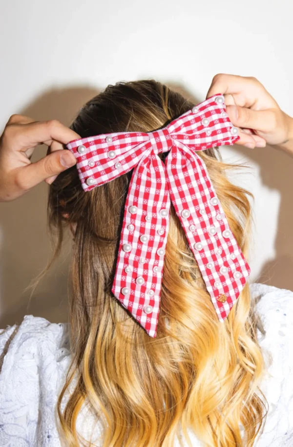 Picnic and Pearls Bow Barrette-Brianna Cannon Best