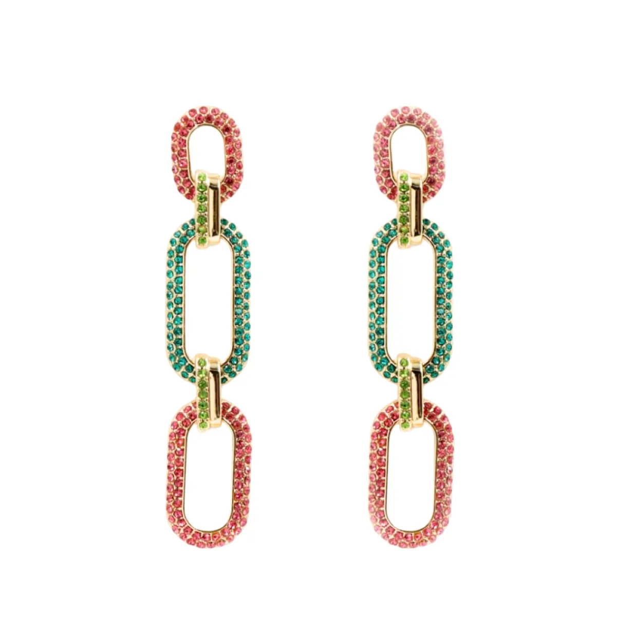 pink__green_crystal_link__0.webp Pink & Green Crystal Link Drop Earrings-Brianna Cannon Sale