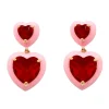 Pink and Red Crystal Double Drop Earring-Brianna Cannon Hot